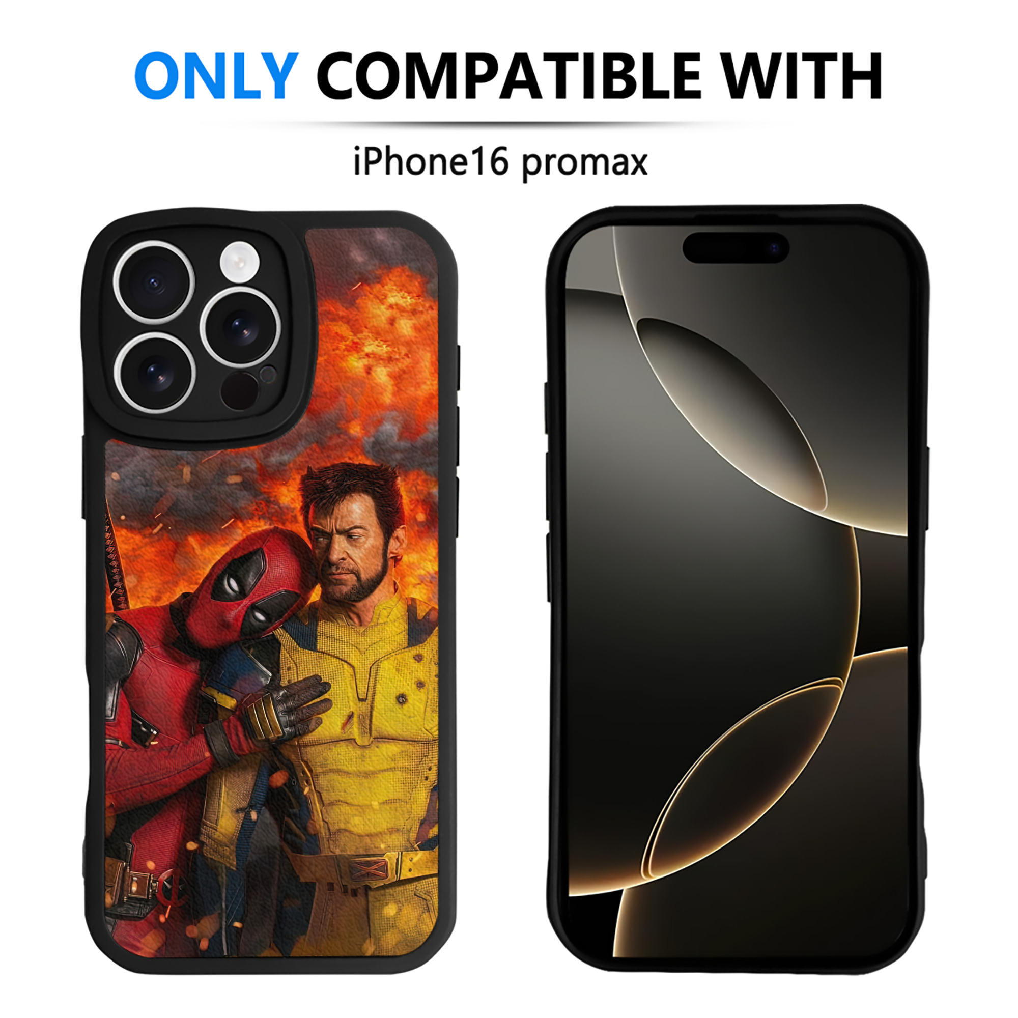 （画像用） Deadpool デッドプール 【iPhone 16シリーズ対応】シリコンスマホケース（レザー調） 材質：シリコン